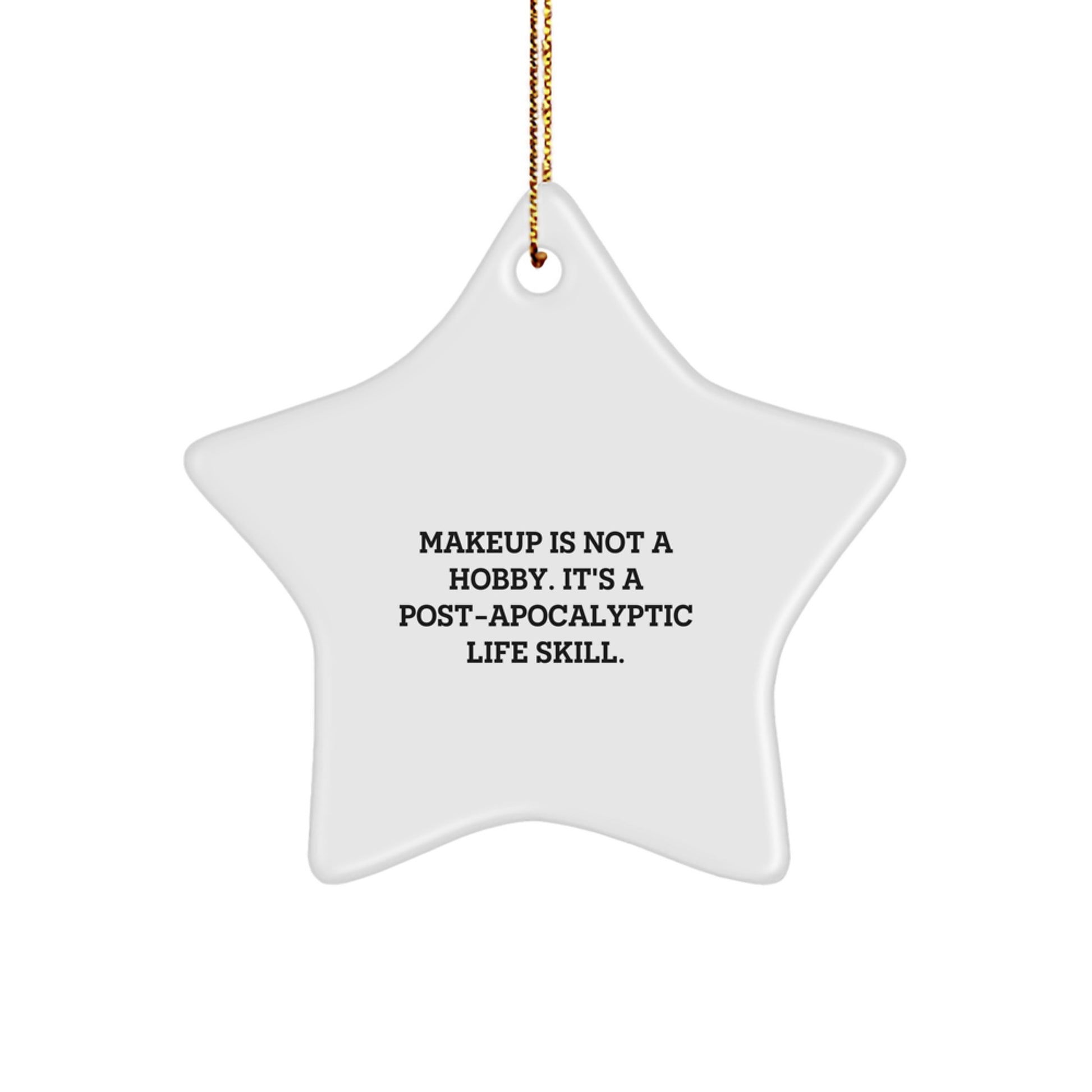 Makeup Enthusiast Gifts from Women for Christmas Unique Star Ornament - Funny Makeup Life Skill - Image 1