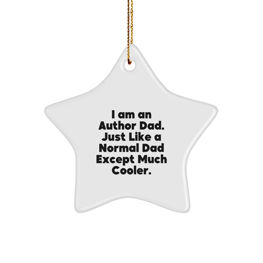 Author Star Ornament Funny Gifts from Dad for Author Men at Christmas Unique - Image 1