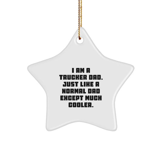 Trucker Dad Gifts from Friends Unique Star Ornament for Men Trucker Christmas Decorations - Image 1