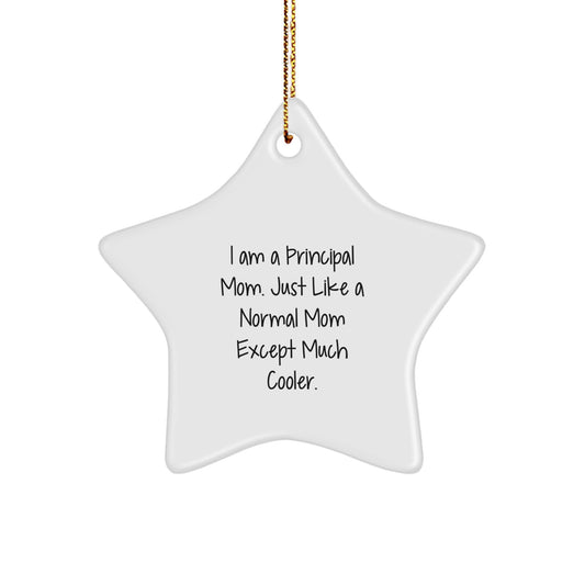 Principal Mom Gifts, Funny Star Ornament for Christmas, Funny Principal Mom Star Decoration, Gifts from Mom for Principal, Principal Mom Gifts for Men, Funny Principal Mom Star Gift - Image 1