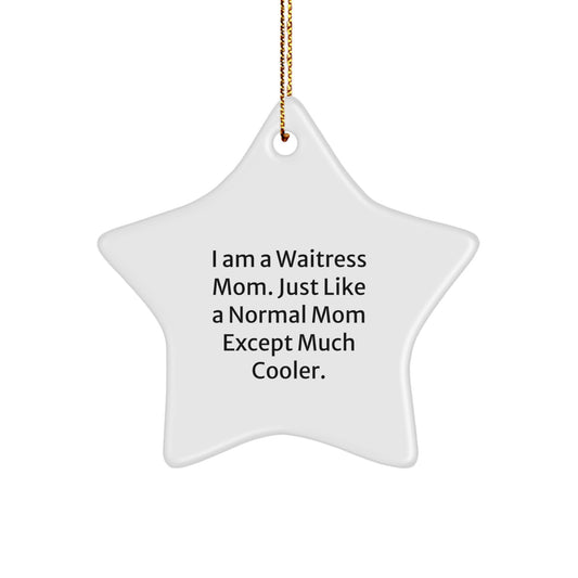 Gifts from Men to Their Favorite Waitress Mom, Star Ornament with Funny Quote, Christmas Unique Gifts - Image 1