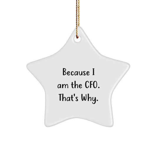 Funny CFO Gifts for Men, Star Ornament Because I Am The CFO That's Why, Christmas Unique Gifts from Family - Image 1