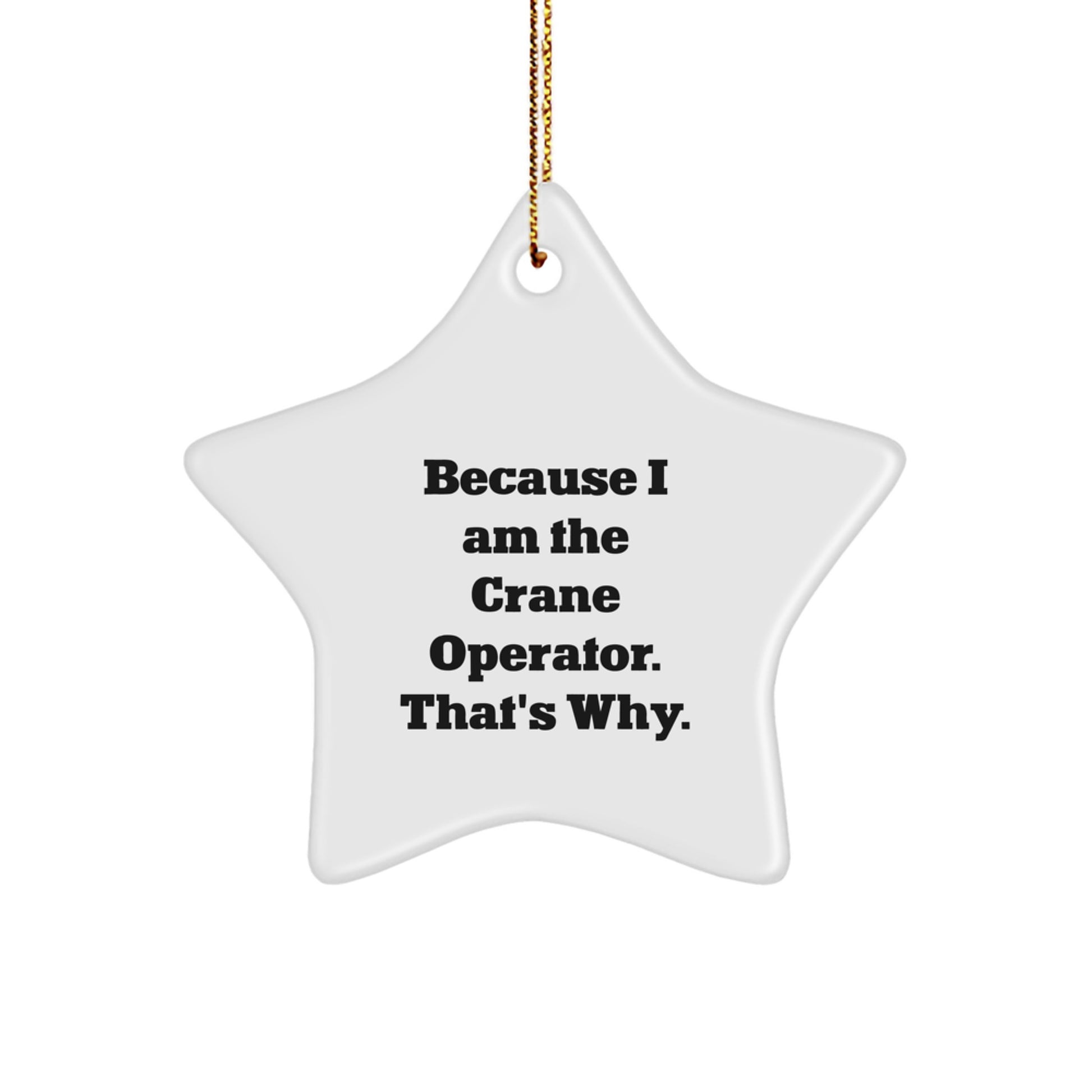 Funny Crane Operator Gifts for Men Friends Family - Star Ornament Because 'I Am The Crane Operator. That's Why.' Gifts from Friends - Image 1