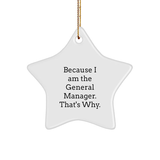 Funny General Manager Star Ornament Gifts from Family for Christmas Unique Office Decor - Image 1