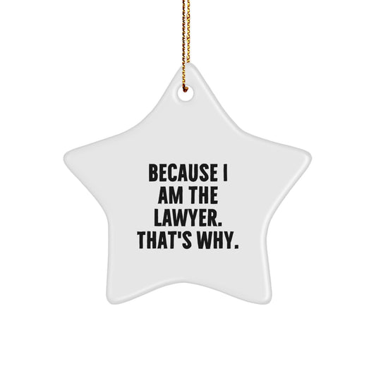 Funny Lawyer Star Ornament Gifts from Friends for Lawyer Men on Christmas Unique Gifts - Image 1