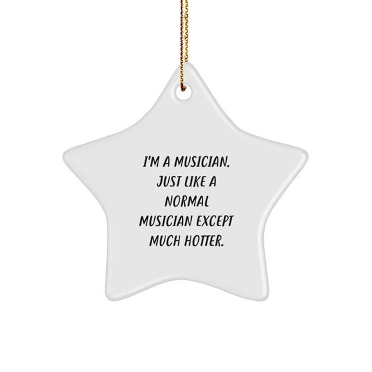 Funny Musician Star Ornament, Unique Gift for Musician Friends, Christmas Musician Decorations from Husband - Image 1
