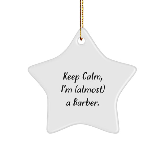 Funny Barber Star Ornament Gifts from Men for Christmas Unique - Image 1
