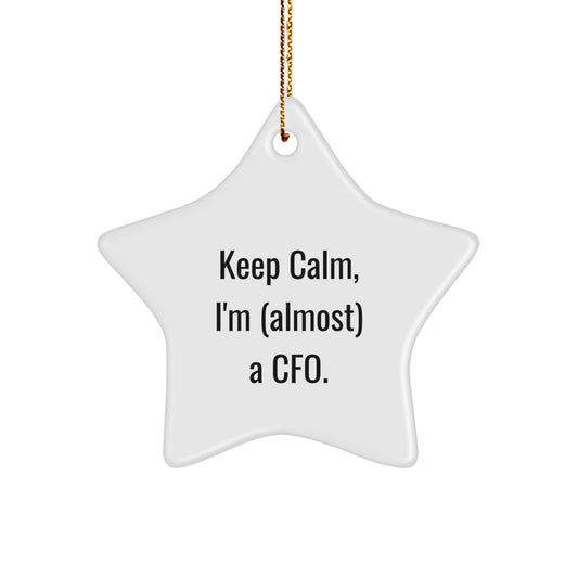 Funny CFO Star Ornament Keep Calm Gifts for Men Women Friends Family - CFO Christmas Unique Decorations - Image 1