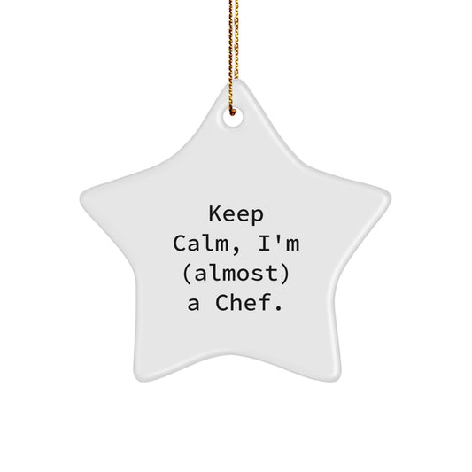 Funny Chef Star Ornament, Gifts from Men to Chef Friends, Christmas Unique Star Ornaments - Image 1