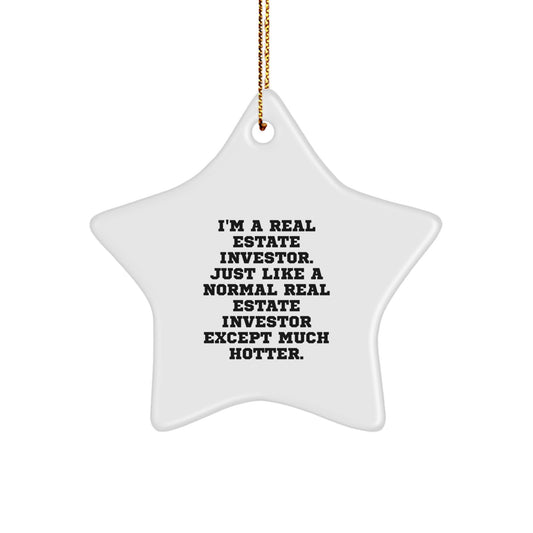 Funny Real Estate Investor Christmas Star Ornament Gifts from Friends for Men, Unique Star Ornament Decorations for Real Estate Investor - Image 1