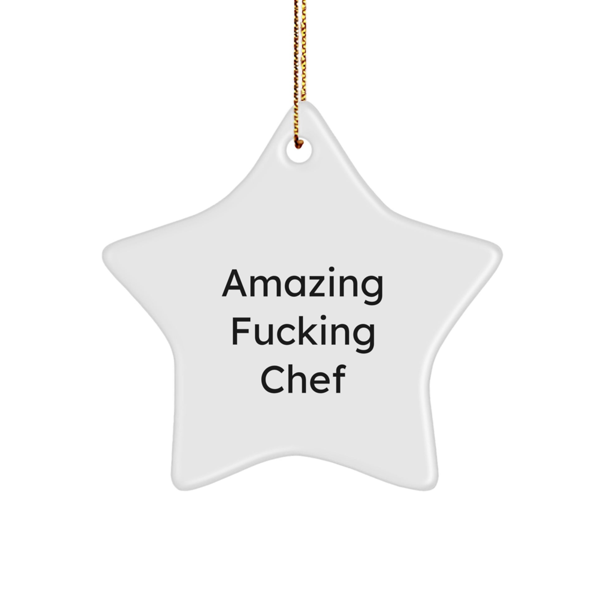 Funny Chef Star Ornament, Amazing Gifts from Men to Friends for Christmas, Unique Star Ornament Decoration, Amazing F--king Chef Star Home Decor - Image 1