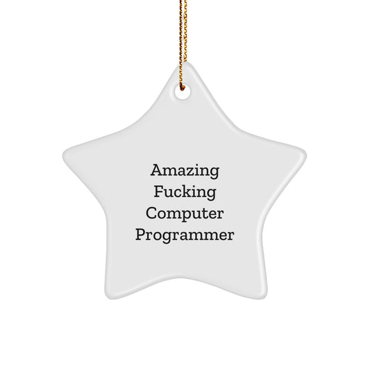 Funny Gifts from Men to Computer Programmer Friends, Computer Programmer Star Ornament for Men, Christmas Unique Star Gifts for Computer Programmer Programmers - Image 1