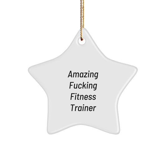 Funny Fitness Trainer Star Ornament Gifts from Men for Women Friends Family Christmas Unique Decorations - Image 1