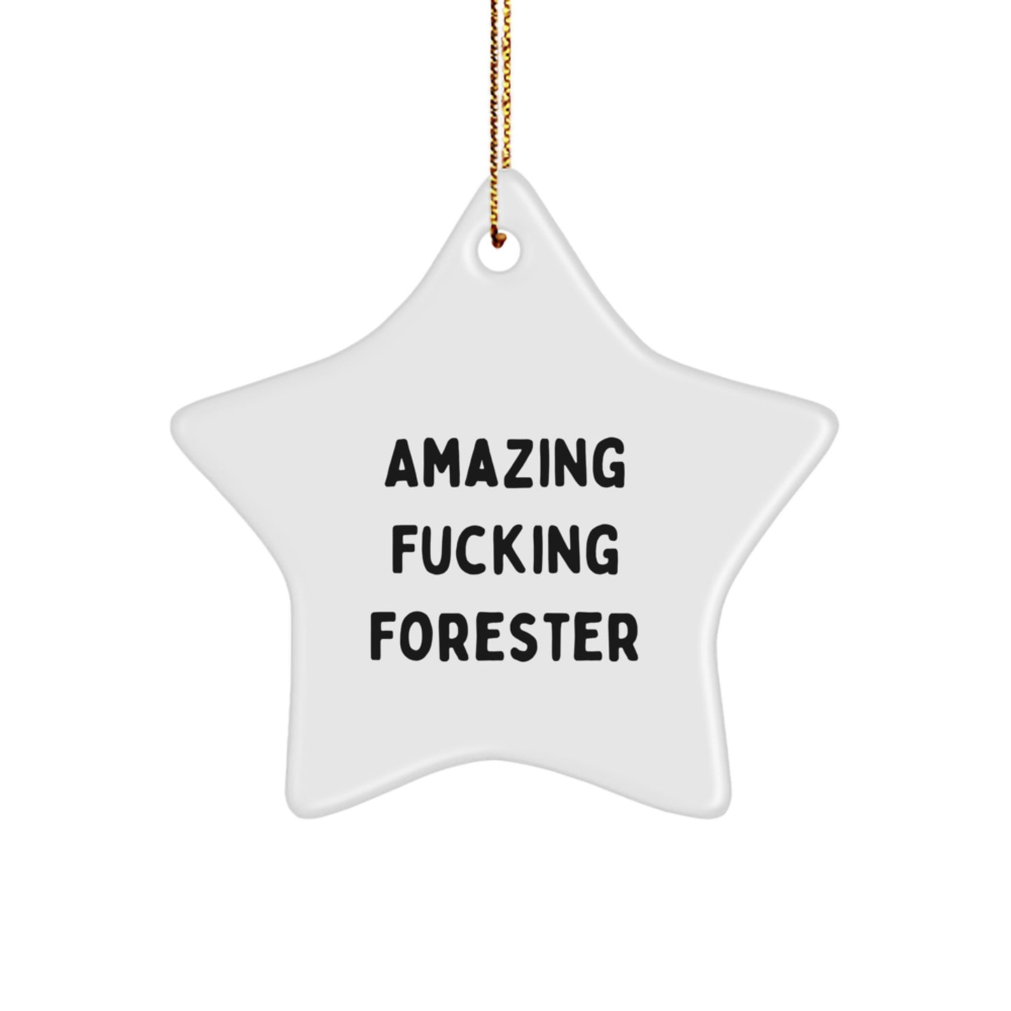 Funny Forester Christmas Unique Gift Ideas for Men, Women, Friends, or Family - Star Ornament - Image 1