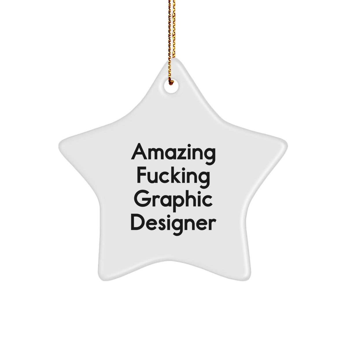 Funny Graphic Designer Star Ornament, Gifts from Family to Friends, Christmas Unique Gifts for Graphic Designers, Star Shaped Decorations - Image 1