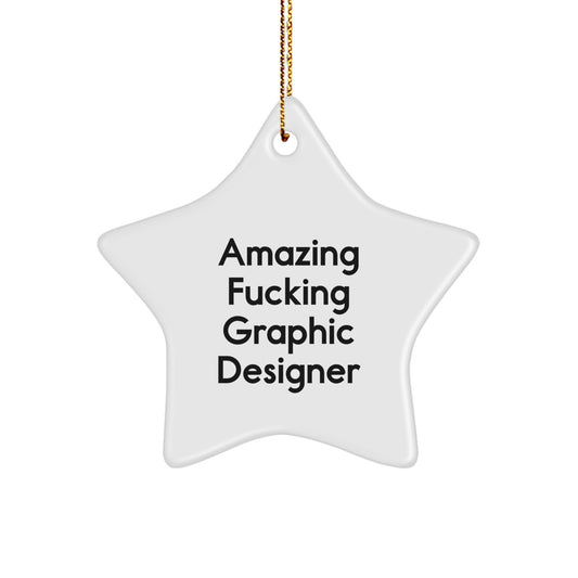 Funny Graphic Designer Star Ornament, Gifts from Family to Friends, Christmas Unique Gifts for Graphic Designers, Star Shaped Decorations - Image 1