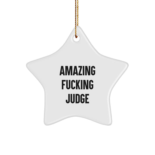 Funny Judge Star Ornament Gifts from Friends and Family for Judge - Christmas Unique Decorations - Image 1