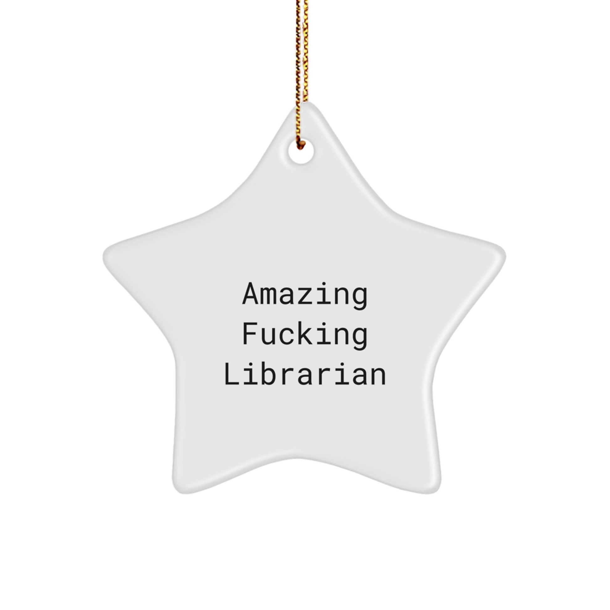 Funny Librarian Gifts from Friends Star Ornament for Librarian Christmas Unique - Image 1