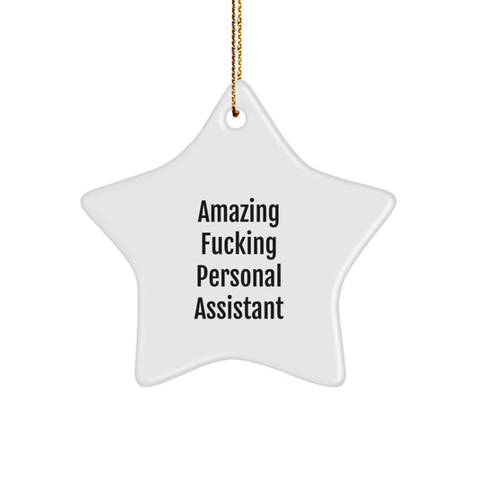 Funny Personal Assistant Star Ornament Gifts from Family to Coworkers, Amazing F--king Star Lover Christmas Unique Decorations - Image 1