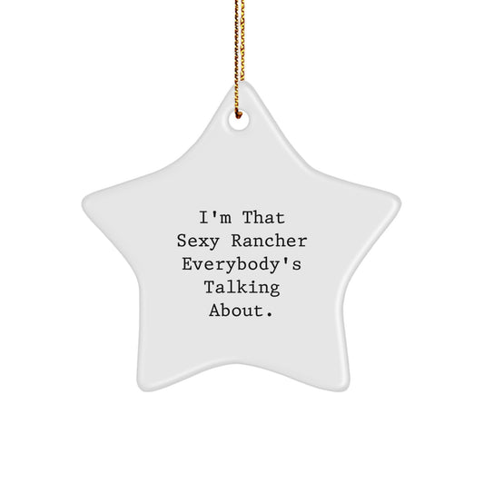 Sexy Rancher Christmas Decorations, Funny Holiday Star Ornament Gifts for Men, Women, Friends and Family, Gifts from Men, Women, Friends, Family - Image 1