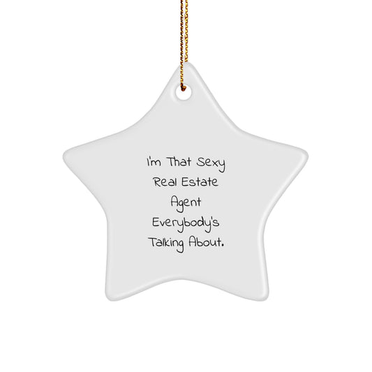 Funny Real Estate Agent Gifts from Friends, Star Ornament for Real Estate Agent Men, Christmas Unique Gifts for Real Estate Agent - Image 1