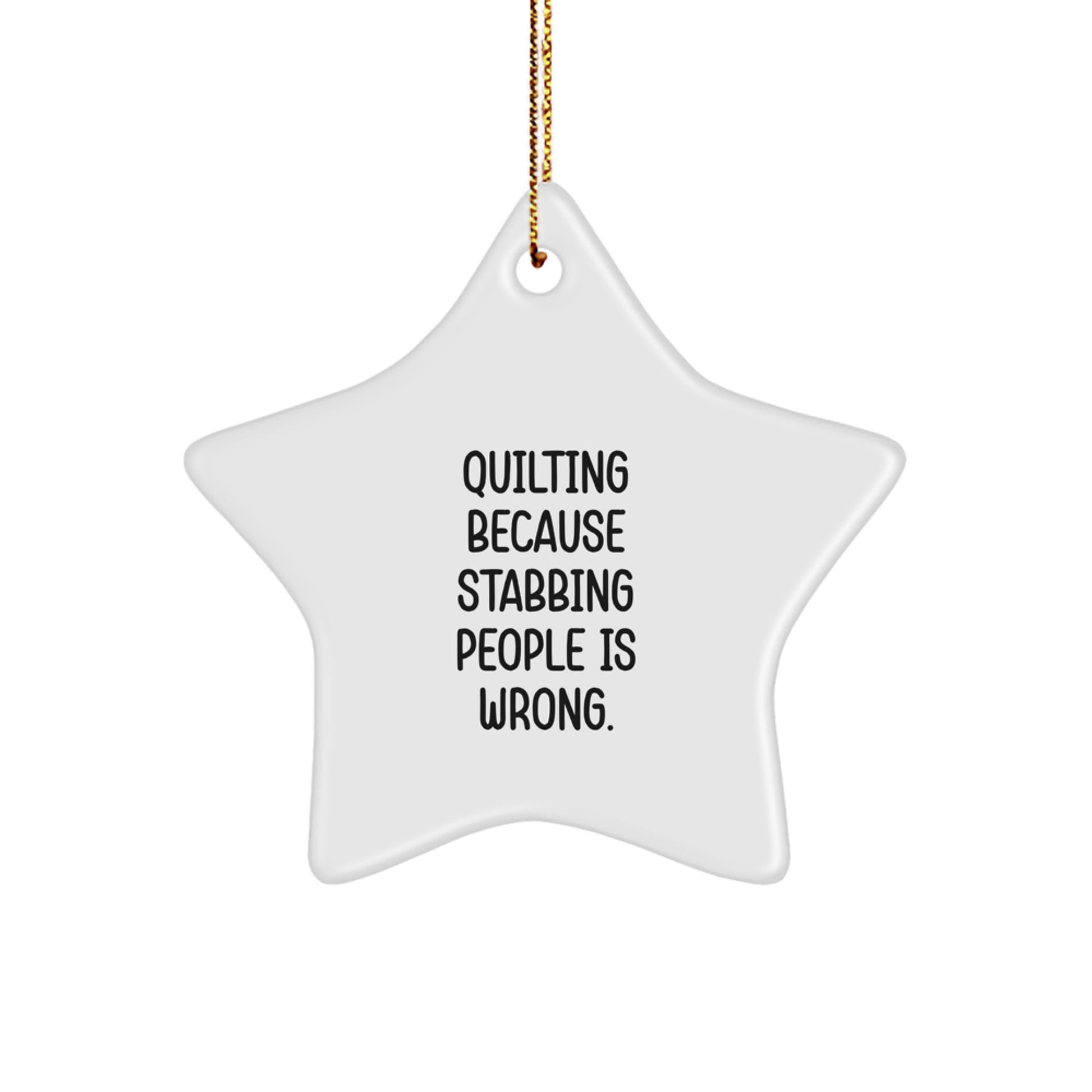 Quilting Star Ornament, Funny Quilting Gifts from Friends for Quilting Lovers at Christmas - Image 1