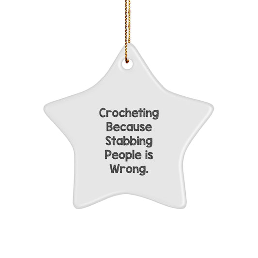 Funny Crocheting Gifts for Crocheting Lovers Star Ornament Christmas Unique Gifts from Friends and Family - Image 1