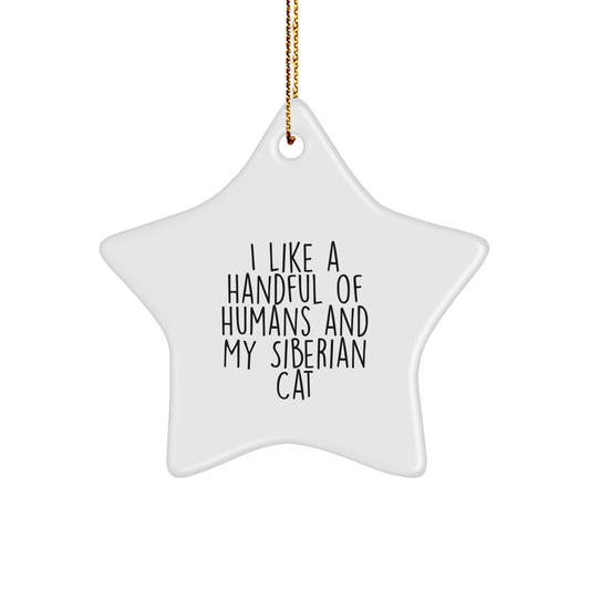 Gifts from Family and Friends for the Lovable Siberian Cat Star Ornament - Funny Quote Christmas Decorations - Image 1