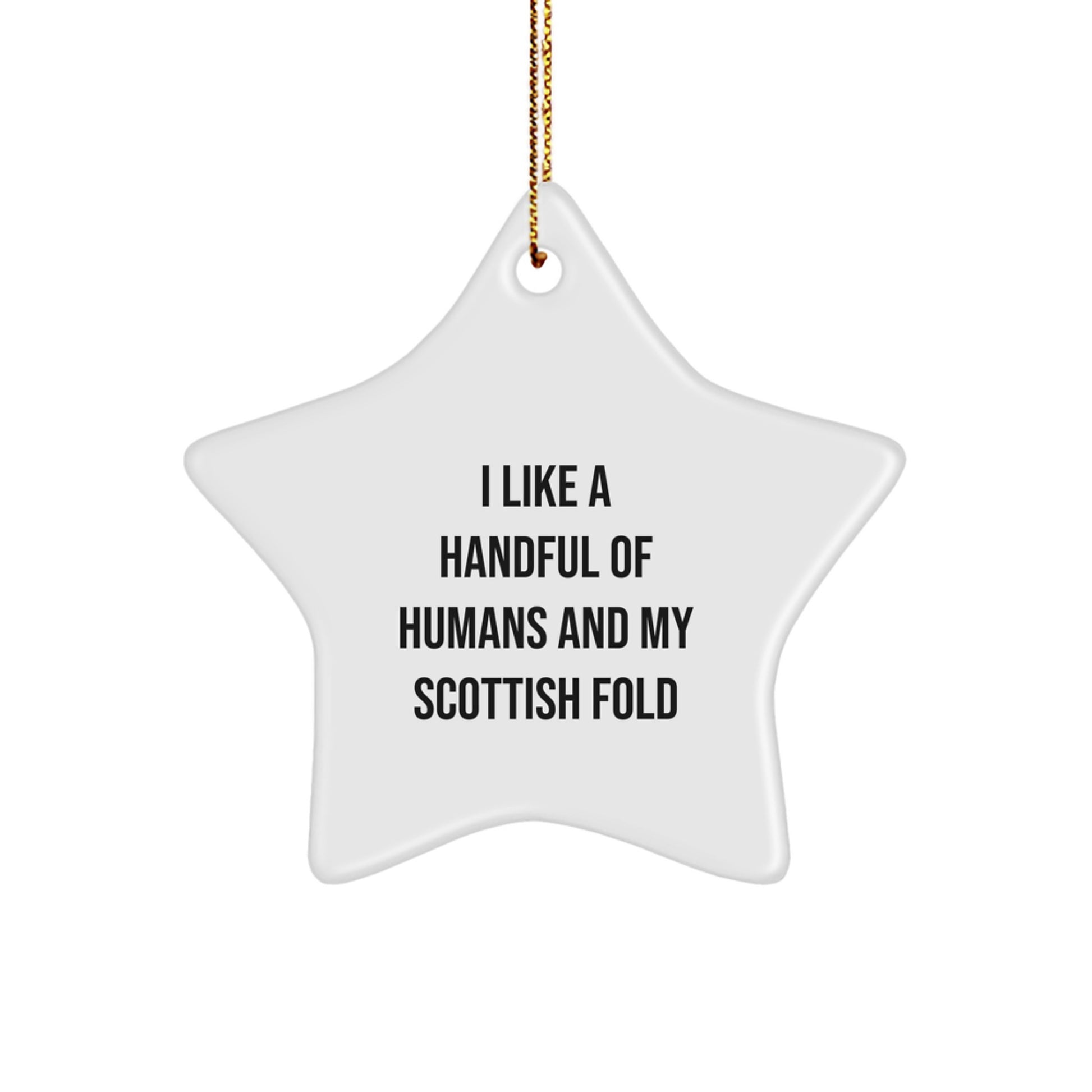 Scottish Fold Cat Lover Gifts from Family - Star Ornament, White, Funny Quote, Christmas Unique - Image 1