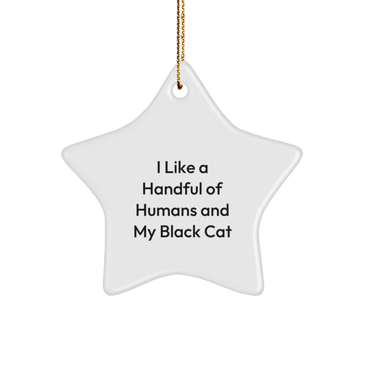 Funny Black Cat Gifts for Black Cat Lovers, Star Ornament from Friends and Family for Christmas Unique Gifts - Image 1