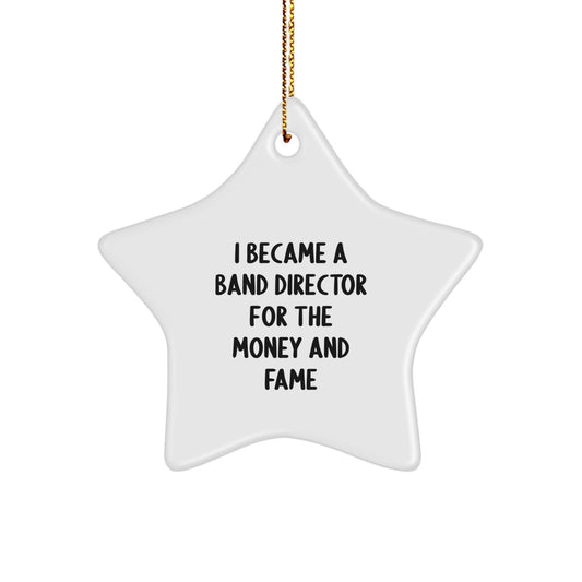 Funny Band Director Gifts for Men from Friends, Star Ornament for Christmas Unique Gifts, Inspirational Quote Decoration - Image 1