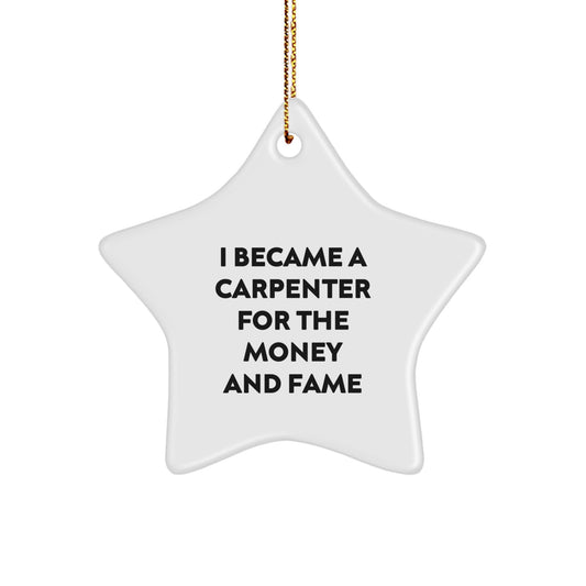 Funny Carpenter Gifts from Men to Carpenter Friends - Star Ornament for Christmas Unique Gifts - Image 1