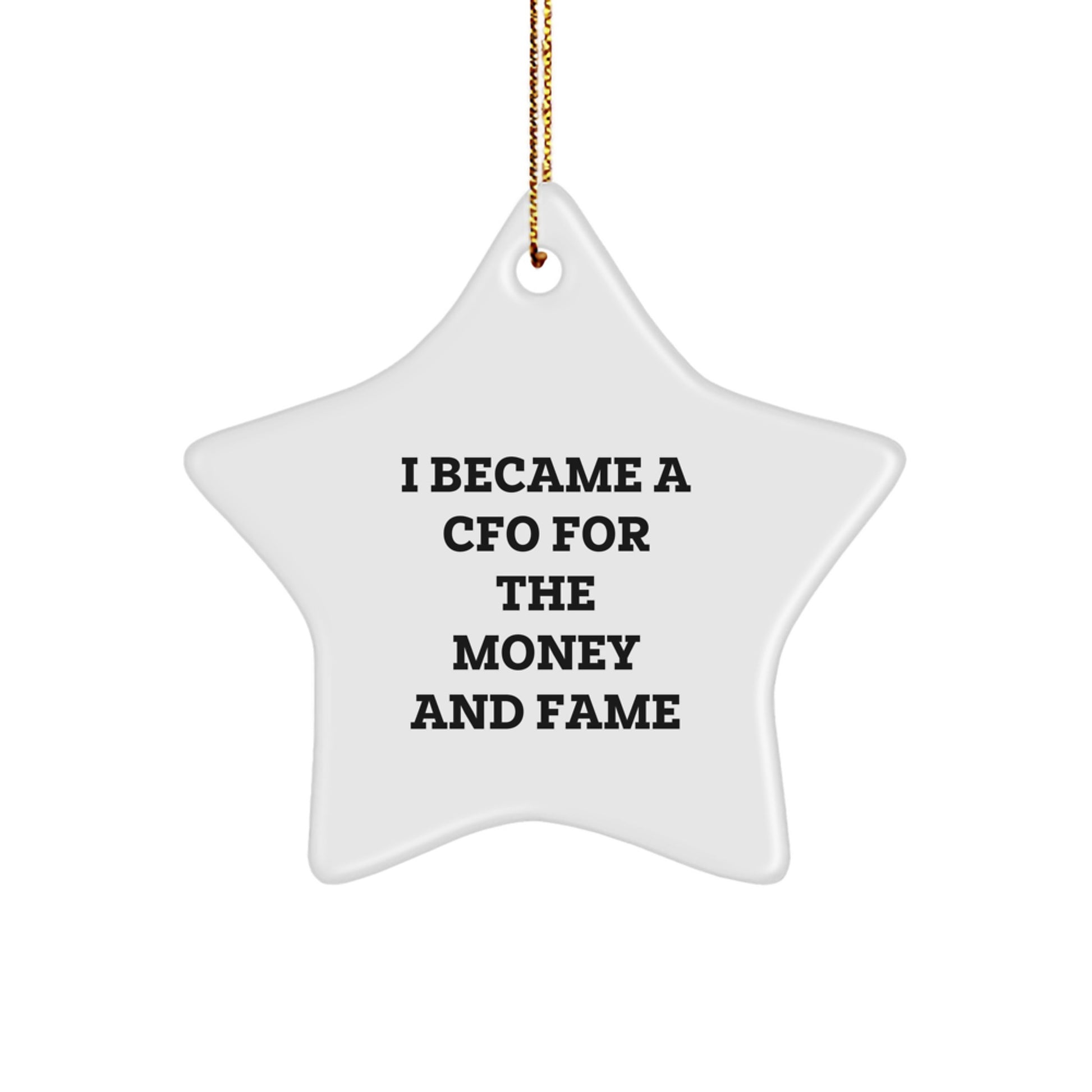 Funny CFO Gifts for Men CFO Star Ornament I Became A Cfo For The Money And Fame Christmas Unique Gifts from Friends to CFO - Image 1