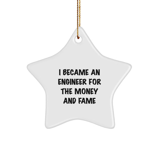 Funny Engineer Gifts from Men, Unique Star Ornament for Engineer, Christmas Unique Presents - Image 1