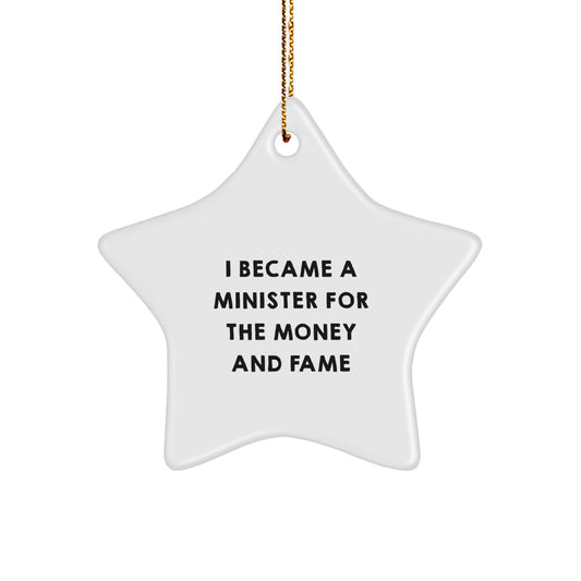 Funny Minister Star Ornament Gifts from Friends for Minister Christmas Unique Gifts - Image 1