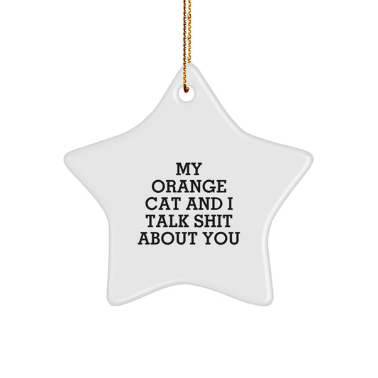 Funny Orange Cat Star Ornament Gifts from Friends for Orange Cat Lovers - Image 1
