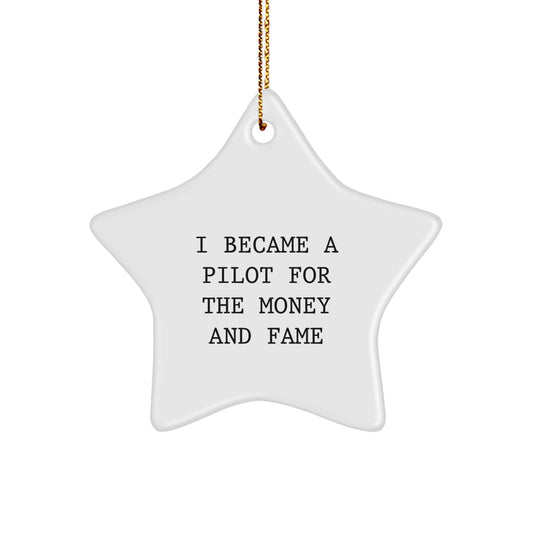 Gifts from Friends for Pilot Men - Christmas Unique Star Ornament Decorations - Funny Pilot Quotes Gifts - Image 1