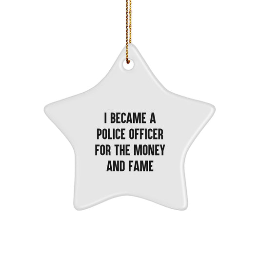 Funny Police Officer Christmas Unique Gifts for Men, Star Ornament for Police Officer Fans, Christmas Unique Gifts from Friends and Family - Image 1