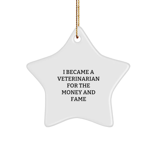 Gifts for Veterinarians from Friends - Funny Quote Star Ornament, Christmas Unique Gifts, Veterinarian Star Decoration - Image 1
