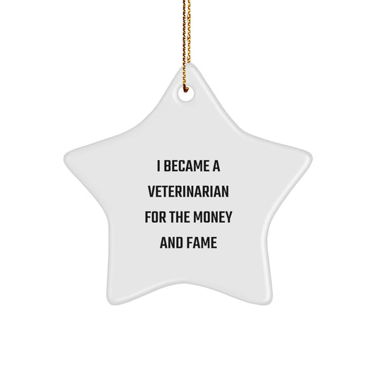 Funny Veterinarian Gifts for Men from Coworkers, Star Ornament, Christmas Unique - Image 1