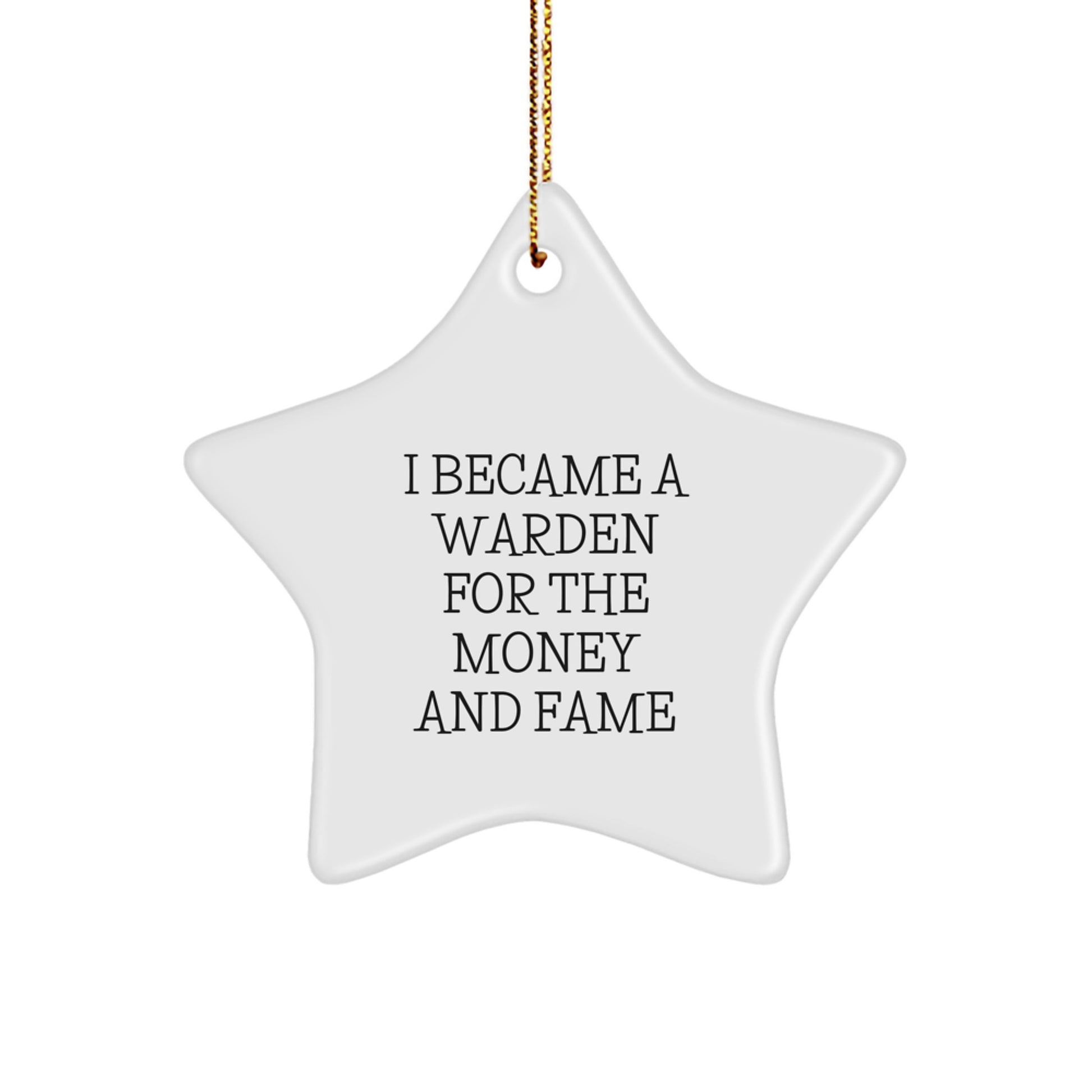 Funny Warden Star Ornament Gift for Warden Men Christmas Unique Gifts from Family - Image 1