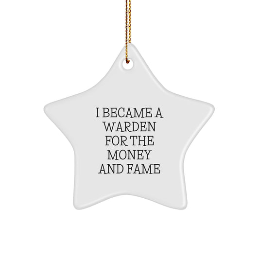 Funny Warden Star Ornament Gift for Warden Men Christmas Unique Gifts from Family - Image 1