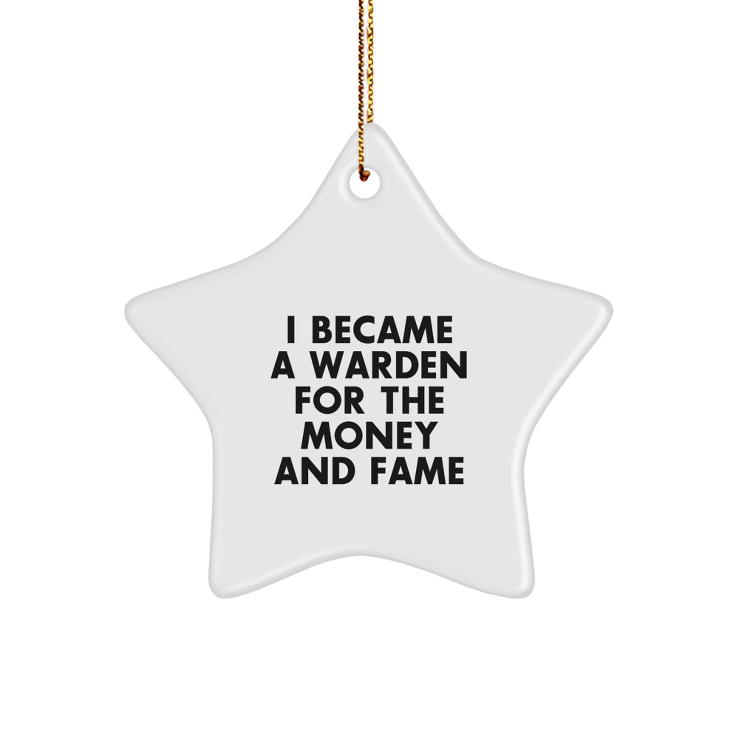 Funny Warden Star Ornament Gifts from Men for Christmas Unique Ideas - Image 1