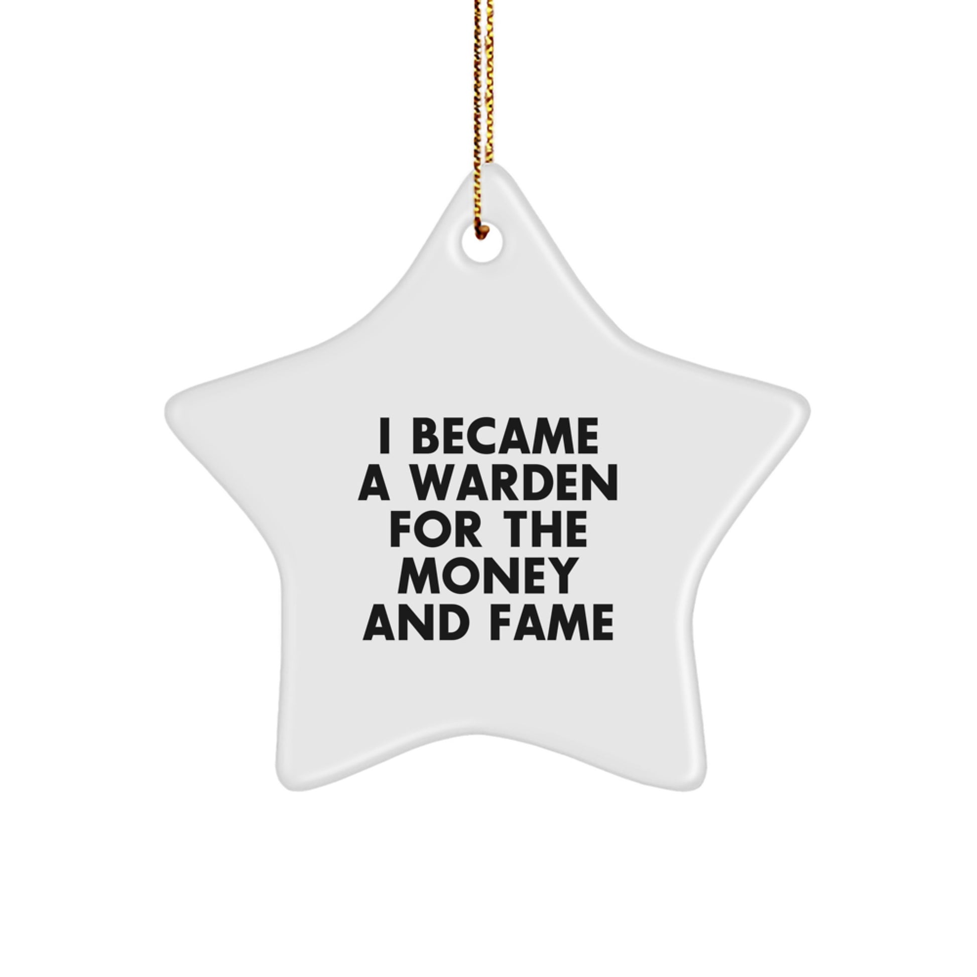 Funny Warden Star Ornament Gifts from Men for Christmas Unique Ideas - Image 1
