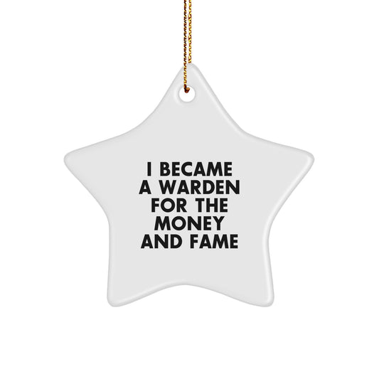 Funny Warden Star Ornament Gifts from Men for Christmas Unique Ideas - Image 1