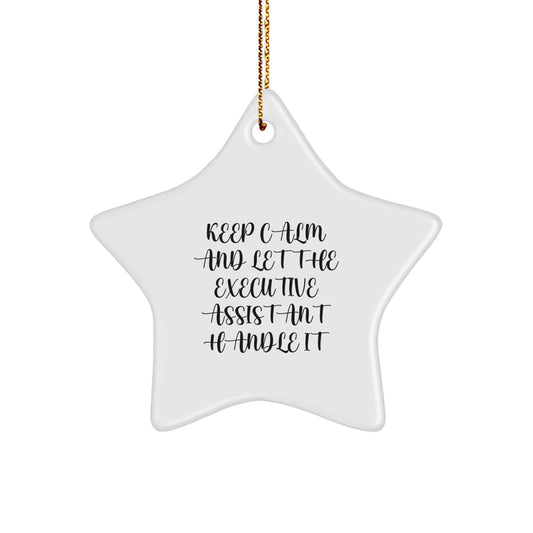 Executive Assistant Funny Star Ornament Gifts from Men for Women Friends Family Christmas - Image 1