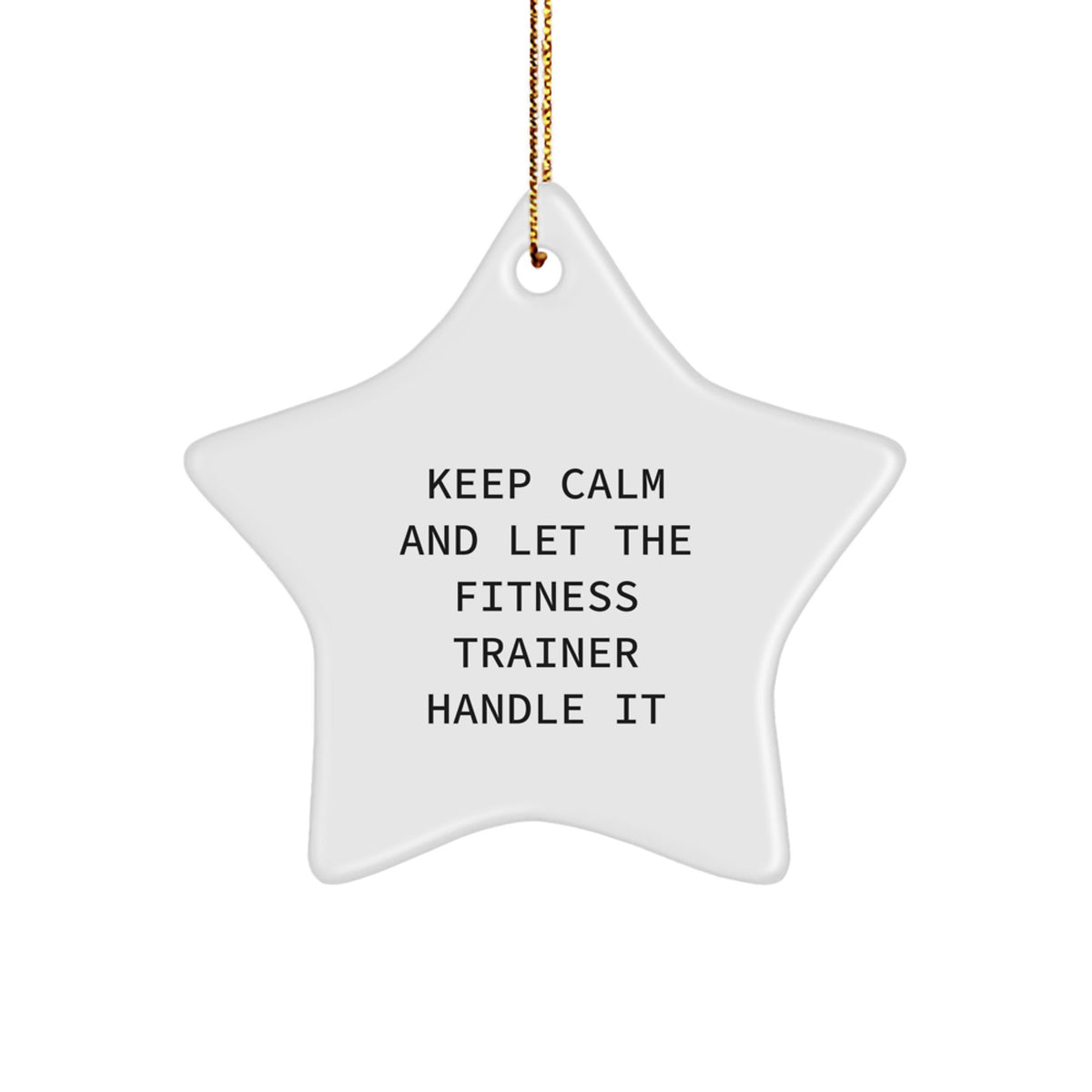 Funny Fitness Trainer Gifts for Men, Inspirational Star Ornament, Keep Calm And Let The Fitness Trainer Handle It Gifts from Men to Fitness Trainers for Christmas - Image 1