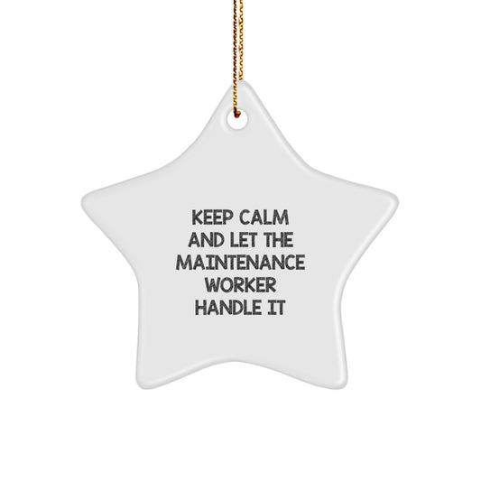 Funny Maintenance Worker Star Ornament Gifts from Friends, Funny Star Ornament for Maintenance Worker, Christmas Unique Gifts - Image 1