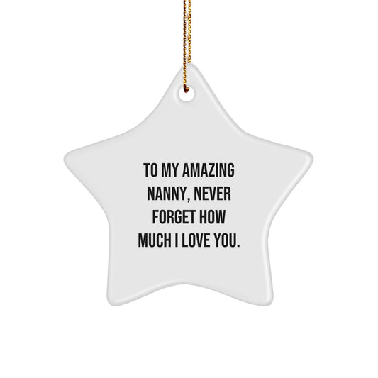 A Funny Nanny Star Ornament Gift from Family for Amazing Nanny, Never Forget How Much I Love You. - Image 1