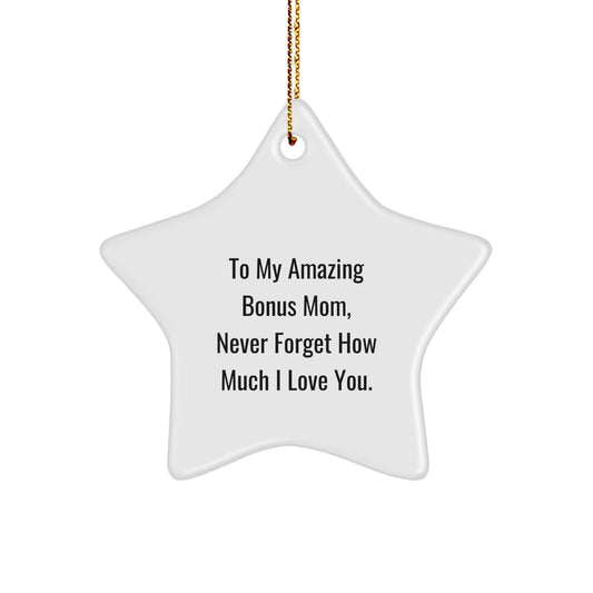 Funny Bonus Mom Gifts from Family - To My Amazing Bonus Mom Star Ornament for Christmas - Image 1